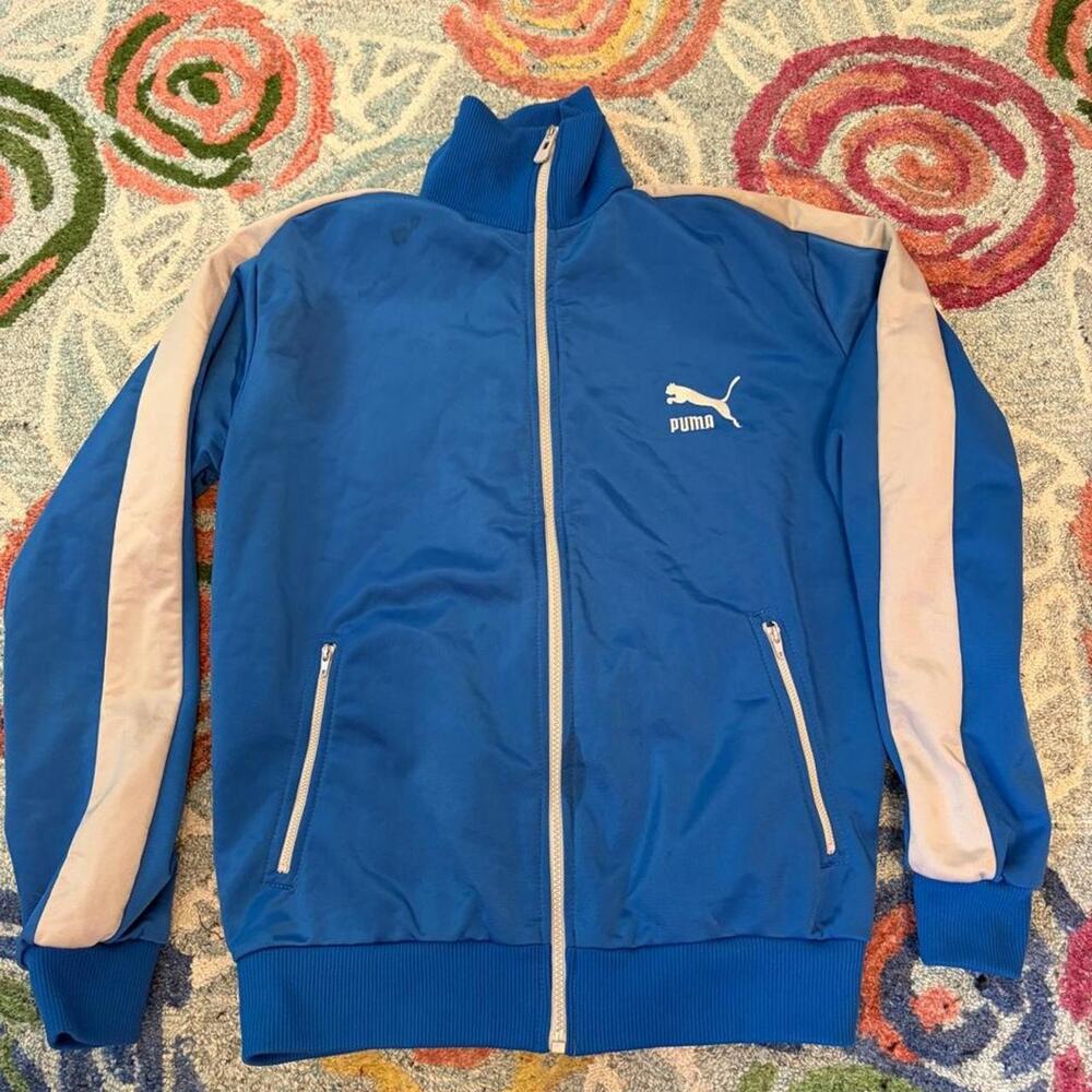 Vintage puma blue track jacket